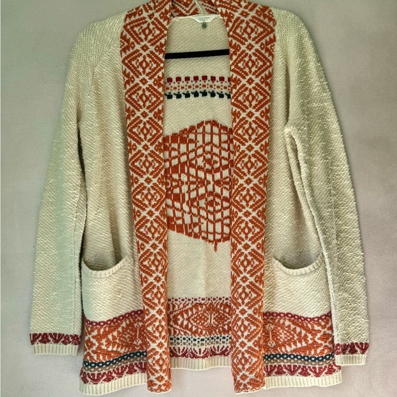 Lucky Brand Linen Cotton Embroidered Boho Deep Pocket Cardigan - Picture 10 of 11